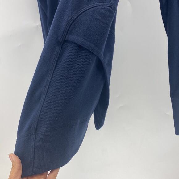 Sweaty Betty Navy Blue Escape Luxe Italian Fleece Hoodie Hoody longline cozy S - Picture 10 of 12